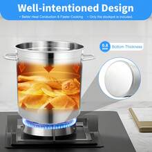 35L/30 Quart Stainless Steel Stock Pot, Large Cooking Pots Canning Cookware With Stainless Steel Lid, Cookware Sauce Pot Soup Pot Grade Stockpot For Storing Various Liquid Soup, Rice, Flour - Silver - View 5