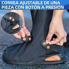 Cubrezapatos Impermeable, Cubierta del Zapato con Bandas Reflectantes para Hombres Mujeres, Reutilizable Protector de Zapatos para Motocicleta y Ciclismo con Suela Antideslizante - Corto - Ver 4