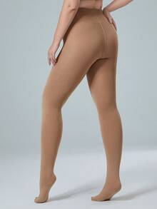 1pc Women's 600d Thermal Lined Fleece Leggings Tights, Fashionable Pantyhose