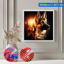 5D Square/Round Diamond Painting Kit, Dog, Full Artificial Diamond Rhinestone Mosaic Painting, Diamond Art Kit, Home Decor Office Family Wall Art Decoration, Christmas Gift