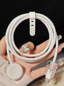 Apple Watch S9 Data Cable Protective Case, Suitable For Apple Watch Charger Protective Case S8 Winding Cable S7 Anti-Break 20W Bow Protective Case, Watch Charger Protective Case - Clear - View 3