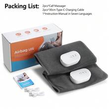 Hailicare Calf Massager 4-Mode 8-Level Airbag Circulation Massage Single/Double Leg Use 1800mAh Practical Gift For Relatives