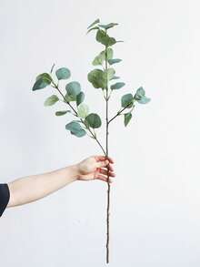 1 PC Artificial Plants Eucalyptus Stems Eucalyptus Leaf Spray Green Greenery Stems Silk Plastic Plants Floral For Home Party Wedding Decoration Fall Decor