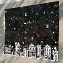 6 Pieces Of Christmas - Themed Window Stickers - White Reindeer, Snowflakes & More To Create A Joyful Atmosphere For Home, Holiday & Party Home Decor Christmas Decorations Room Decor Christmas Decorations Home