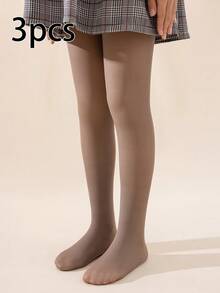 3 Cặp quần tất trẻ em màu đen, lót nhiệt, thoáng khí, ấm áp, dành cho bé gái, mùa thu/đông - Nhiều màu - Xem 16