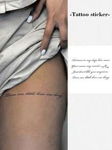 Un tatuaje temporal de palabras de arte de moda europeas y americanas, frases de moda para hombres y mujeres, desechable a prueba de agua y sudor, tatuaje falso autoadhesivo e impermeable