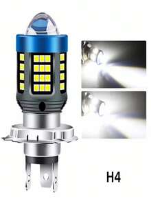 1pc H4 LED Motorcycle Headlight, CSP Dual-Color White & Yellow High/Low Beam Lens Fog Light, Suitable For Motorcycle & Moped Driving Lamp - Beige - View 9