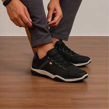 Sapatenis Masculino Sapato Social Tênis Casual Conforto Estilo - Preto - Visão 2