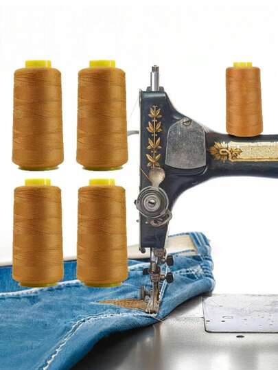 1/2/3/4 Rollen 1500 Yards Jeans Nähgarn für Nähmaschine, Denim Garn 20s/2 schwere Ausführung starker dicker verklebter Garnkegel für Bluejeans, Schuhe, Taschen, Segeltuch, Leder, Nylon Handnähen