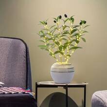 1 LED Olive Branch Fairy Light, A Battery-Powered Decorative Lamp, Suitable For Home, Wedding, Party, Christmas - Not Waterproof, Made Of PP And Plastic Materials, Ideal For Table And Cabinet Decoration (Battery Not Included)