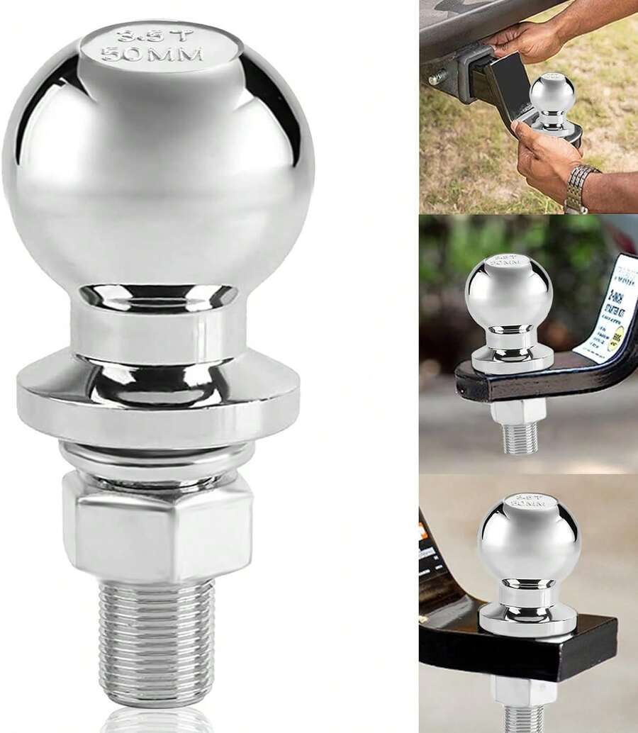 3.5T Kugelkopf Anhängerkupplung Kupplungskugel für Quad ATV Traktor Kugelkupplung Ø50mm - Silber - Übersicht 1