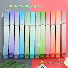 4pcs Soft Tip Fluorescent Highlighter Pens, Large Capacity Marker Pens, Highlighting, DIY Drawing, Marker Pens