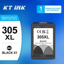 KT INK 305XL 墨盒兼容 305 兼容 305XL 兼容 Envy 6000 6020 6032 6075 Envy Pro 6400 6420 6430 6458 DeskJet 2700 2710 2720 2724 打印机 - 黑色墨水匣 - 查看 2