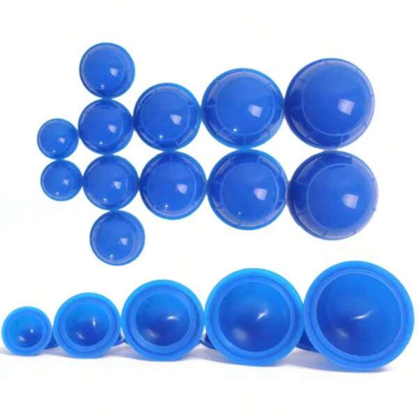 Set de 12 piezas de ventosas de silicona premium - Tazas de masaje corporal para relajación y brillo de la piel, kit de terapia de spa en casa