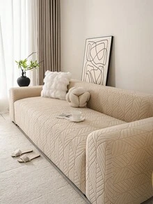 Dicke Ganzjahres-Sofabezug - Elastischer Stretch-Einteiler, Haustier-resistent, maschinenwaschbar, Flauschstoff, passend für Einzel-/Doppel-/3-4-Sitzer & Eckschlafsofas mit passenden Kissen (Klassisches Design), Sofabezüge