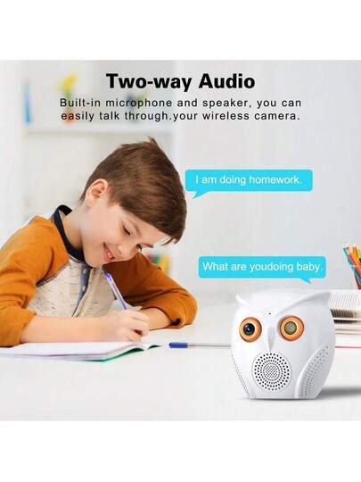 Owl Design WiFi Camera, Full HD Lens, Smart Home Security Camera, Two-Way Audio, Full-Color Night Vision, Motion Detectio, Cloud Storage/TF Card Storage, Home Monitor, Pet Monitor, Suitable For Indoor And Outdoor Use, ICSEE APP view 9