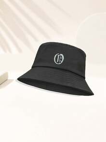 1 Pieza Sombrero de cubo de estilo gótico universal de unicolor con patrón de 26 letras, adecuado para exteriores, viajes, vacaciones en la playa, protección solar, pesca, senderismo, adecuado para combinar con moda festiva y casual, mejor regalo de vacaciones