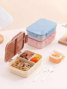 Microwave , Leak-Proof, Layered Lunch Box, Suitable For Children, Adults, Students, And Working Professionals - Brown - View 4