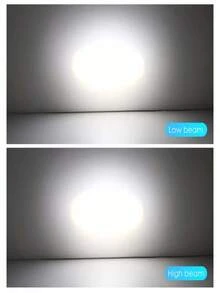 1pc H4 LED Motorcycle Headlight, CSP Dual-Color White & Yellow High/Low Beam Lens Fog Light, Suitable For Motorcycle & Moped Driving Lamp - Beige - View 8