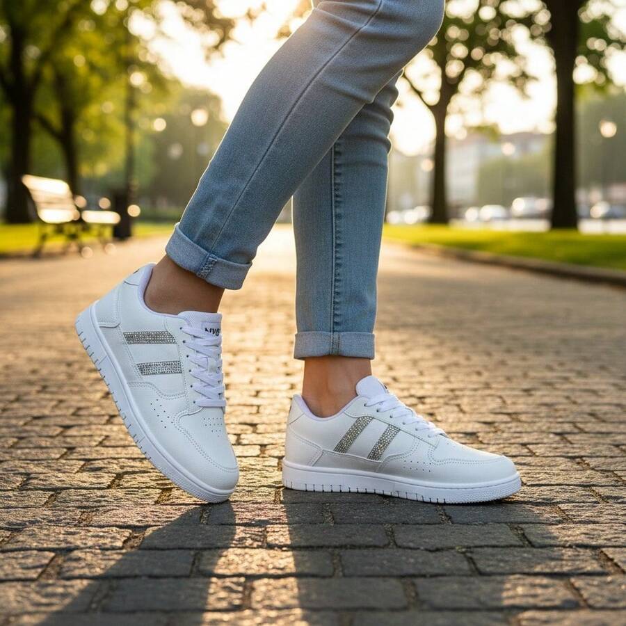 Women Wedge Sneakers - BRANCO STRAZ - 查看 1