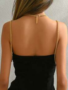 1pc Elegant Luxury Chain Necklace Shoulder Strap, Suitable For Women In Any Occasion - Gold - View 4
