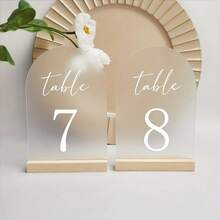 10/20/30pcs/Set, Wedding Table Numbers, Arch Frosted Acrylic Table Numbers, Modern Minimalist Table Numbers, Plexiglass Table Numbers For Wedding Reception, Wedding Signs, Table Signs, Wedding Table Decor