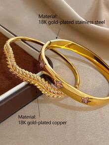 Juego de pulseras elegantes y lujosas con textura de trigo y estrella rosa para mujeres, de acero inoxidable chapado en oro de 18K o cobre con circonita, regalo para mamá en Navidad, Acción de Gracias, Halloween, boda, fiesta, diario, aniversario, San Valentín, cumpleaños, dama de honor, joyería bohemia