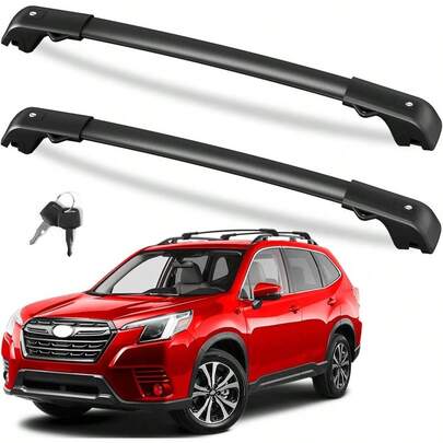 Roof Rack Bars 220lb Compatible With Subaru Forester 2014 - 2025 Not Wilderness Heavy Duty Lockable Aluminum Roof Rails Crossbars Cargo Bars Canoe Rooftop Black Luggage