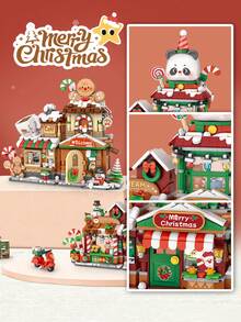 LOZ Christmas Building Block House, Coffee Shop Building Block Model, Panda Grocery Store Assembly Building Block Toy, Collectible Souvenir, Best Holiday Gift For Boys And Girls, Christmas Gift, Halloween Gift, Birthday Gift - Multicolor - View 9