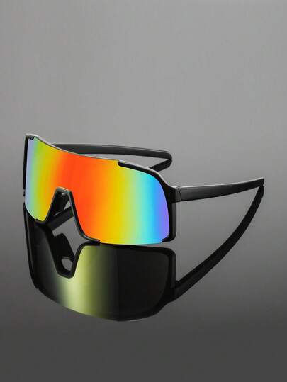 زوج من النظارات الرياضية بإطار بلاستيكي كامل التغطية للرجال، بتصميم أنيق، مريحة، مناسبة للجري والرياضة والدراجات والكرة السلة