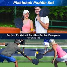 Gincai Juego de 2 Paletas de Pickleball, Pickleball Set con Raquetas de 2 Raquetas con 4 Bolas y 1 Bolsa, para Hombres y Principiantes para Interiores y Exteriores - 101 - Ver 7