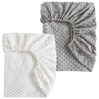 Sänglakan till liggdel, mjuka Minky-madrasser, kompatibla med MIKAMICKY, Baby Delight, Dream On Me, AMKE och andra liggdelsunderlägg, storlek 17-21 tum bredd, 29-33 tum längd och 1,5-4 tum tjocklek, babyshowerpresenter