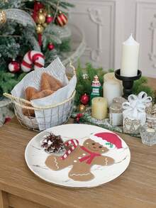 20Pcs Disposable Christmas Paper Napkins, Christmas Napkins With Gingerbread Man Design, Christmas Decorations, Disposable Tableware Decoration, Christmas Party Supplies, New Year Celebration Decor, Party Favor, Kitchen Supplies, Xmas Decor, Tableware For Party&Festive
