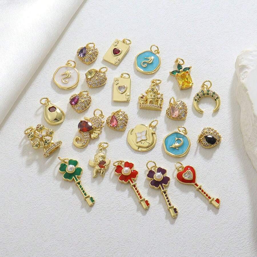 1pc Fashionable Personalized Minimalist High-End Geometric Pendant Couples Keychain, DIY Bracelet Necklace Earrings Jewelry Accessories