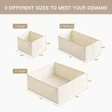 Oaoleer 10 Pack Criusia Drawer Organizer Clothes, Dresser Organizer For Baby Clothes, Underwear, Sock- Foldable Closet Organization And Storage Dividers Bins For Nursery, Bedroom - 米色 - 查看 2