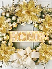 3/5/10/20PCS Glitter Artificial Christmas Flowers, Christmas Tree Decorations, Christmas Tree Wreath Diy Decorations, Including Gold, Red, Silver, Poinsettia Christmas Tree Decorations, Artificial Christmas Flowers, Home Decor, Holiday Party Decorations, Christmas Decorations, Room Decor, Winter Party Atmosphere Decoration.