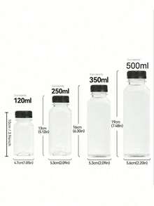 1/6/10 Stücke Kunststoff Saftflaschen mit schwarzen Deckeln, auslaufsichere klare Kunststoff Saftflaschen - perfekt für Smoothies, Milch & selbstgemachte Getränke - Entsaftungsbehälter Wasserflasche für Outdoor für Sport, für den Kühlschrank, wiederverwendbare Entsaftungsflaschen, Smoothie Flasche, leere Kunststoff Saftflaschen, Getränkebehälter mit Deckel, leere Milchflaschen Kunststoff Smoothie Trinkflaschen (Mehrere Größen: 120ML/250ML/450ML/250ml/350ml) - Verschiedenfarbig - Übersicht 10