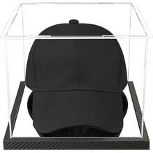 Hat Display Acrylic Baseball Cap Holder Stand Transparent Hat Storage Box Dustproof Square Cabinet With Carbon Fiber Skin Base And Removable Mirror Base2025 - 帽子展示櫃 - 查看 12