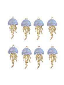 5pcs Liquid Jellyfish Alloy Pendant, Suitable For Unisex Hip-Hop Style Bracelets, Earrings, Necklaces, Bags, Keychains Decoration - Gold Bottom - View 13