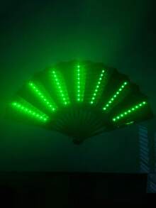 Rave Folding Fan LED Illuminated Large Hand Fan Color Luminous Handheld Folding Fan (Product Without Battery) Used For Party Gifts, Performance Shows, Weddings, Birthdays, Home Decor Nightclubs, Fluorescent Prop Fans, Halloween Parties, Role Playing, Luminous In The Dark, Gifts, Parties - Multicolor - View 18