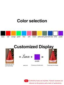 1 pieza, Gorro de Navidad bordado personalizado, disponible en varios colores y tipos de letra, patrones de estrellas, hecho de poliéster, sorpresas navideñas, atuendos navideños, accesorios para el árbol de Navidad, decoración de escena navideña - Multicolor - Ver 6