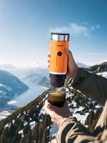 KONMO Máquina de espresso portátil KONMO, calentamiento inalámbrico para extracción en caliente y frío, uso dual de cápsulas de café en polvo