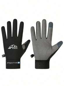 1 par de guantes protectores contra el sol para hombres en verano, de seda fina para conducir, pesca en carretera, reparto, guantes de dedo completo para ciclismo de verano, antideslizantes y resistentes al desgaste de seda de hielo para ciclismo al aire libre, deportes de conducción, pantalla táctil, transpirables para pesca, guantes protectores contra el sol para hombres en verano - Multicolor - Ver 12