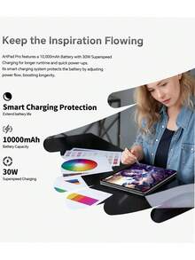 Teclast ArtPad Pro Tablet 12.7-Inch Max Display Pad, G99 Octa-Core CPU, 20GB RAM(8+12 Extension) 256GB ROM, Android15 Smooth Multi-App, 2176*1600 Resolution, LTE Support Dual SIM, 10000mAh Battery Type-C Charging 13MP Camera, With Keyboard &Wireless Mouse Accessories Bundle - Grey - View 7