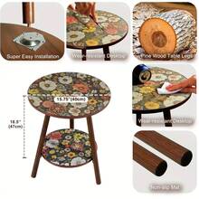 Senmeo 15.75 Inch Small Side Table, Vintage Mini Accent Table Nightstand For Small Spaces, Single Plant Stand Indoor Bed Side Tables For Bedroom Patio Corner Balcony, Ideal Gift For Halloween And Christmas, Small Space Furniture, Patio Decor, Classic Design, Retro Nightstand - 波西米亞主義 - 查看 2