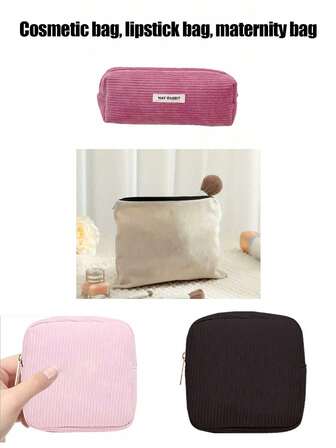 学院风女士灯芯绒斜挎包 - 休闲运动饺子包，配有可调节肩带，新款秋冬学生灯芯绒包，通勤饺子包休闲百搭斜挎包，轻便，拉链封口，涤纶内衬，纯色，包边做旧细节 - 时尚女性适用 - 适合日常使用、旅行、购物 - 送给少女和年轻女性的完美礼物