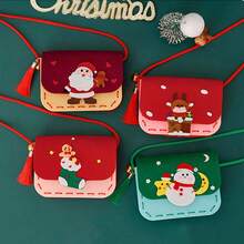 圣诞节创意斜挎包，幼儿园圣诞派对手工材料包，可爱卡通包包礼物 - 彩色 - 查看 5