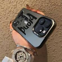 Funda para for  con la imagen de Frank Sinatra en tono rubio, compatible con los modelos 17, 16E, 16, 15, 14, 13, 12, 11 Mini, Pro, Max, Air, X, XR, XSMAX, 8, 7 Plus.Protección anticaídas con cubierta trasera esmerilada. - Negro - Ver 6