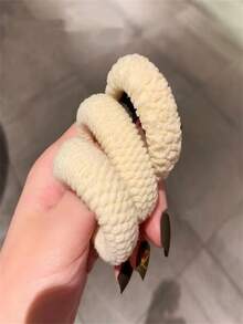 10/5pcs Mixed Color Versatile Bold High Elasticity Temperament Fashionable And Simple Women's Hair Tie Durable And Non Damaging Hair Rope (Color Random) ,Ponytail Holders ,Hair Elastics ,Hair Rubber Bands ,Scrunchies ,Elastic Hair Tie