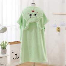 Coral Fleece Hooded Bath Towel, Cartoon Design, Quick Drying, Absorbent, Soft Cloak Bathrobe